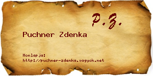 Puchner Zdenka névjegykártya
